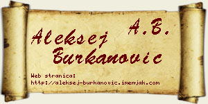 Aleksej Burkanović vizit kartica